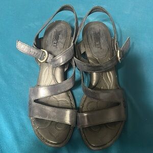 Born Black Strappy Sandals with Ankle Strap